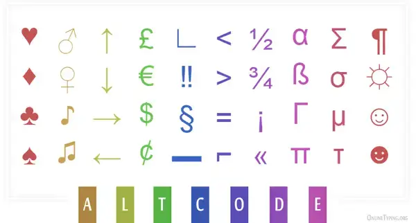 Type Alt symbols