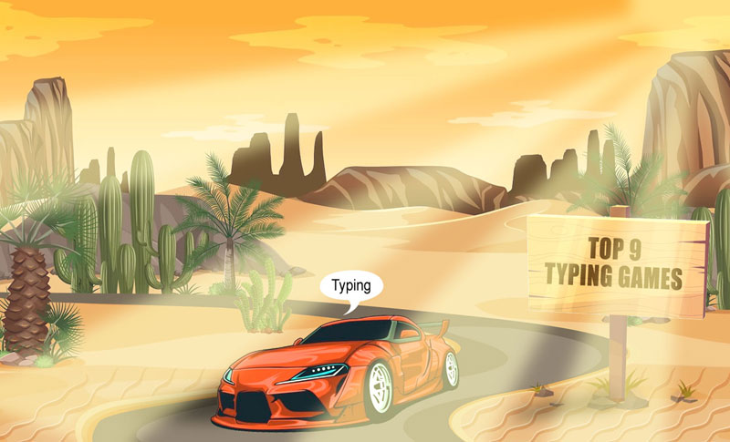 Touch-type car-racing - touch-typing game