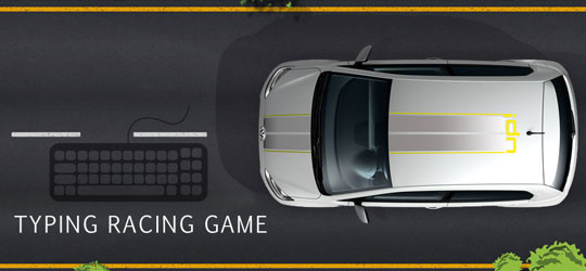 Typing car racing game