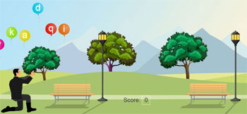 Typing shooting game