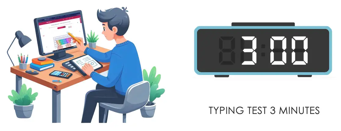 Typing test in 3 minutes
